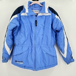 COLUMBIA Challenge Series Blue/Navy/White Thick Zip Up Coat Girl’s Size 18/20